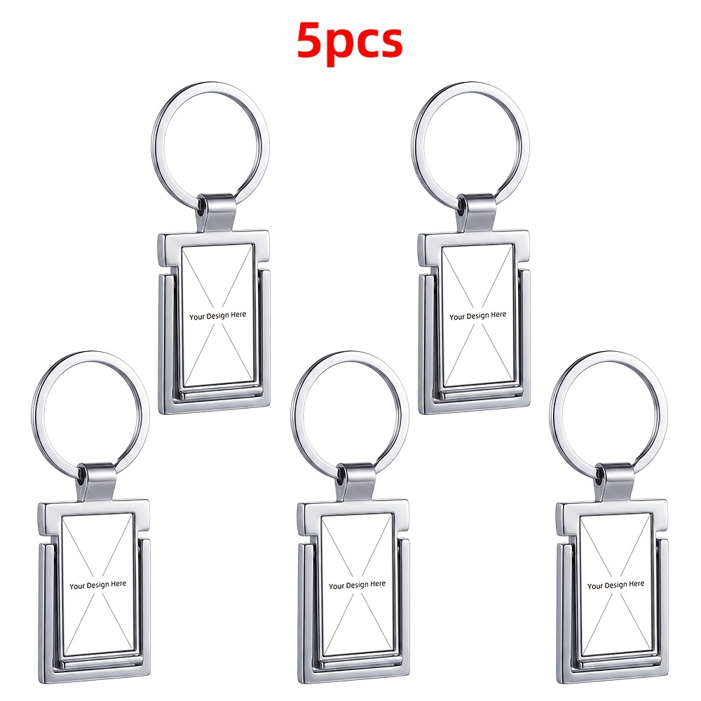 TEMU Set de 5 piezas [Personalizado] Llavero Soporte para Teléfono Personalizable Giratorio de Metal, tu Propia Foto Diseño Llavero, Regalo