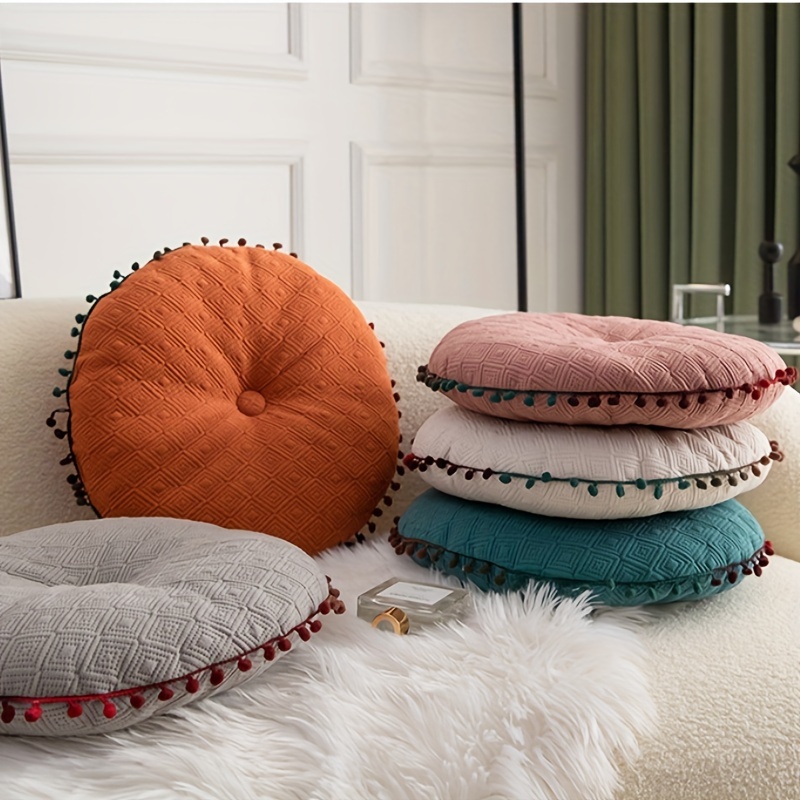 Boho Chic Tassel Throw Pillow Round Cushion Living Room Temu Philippines