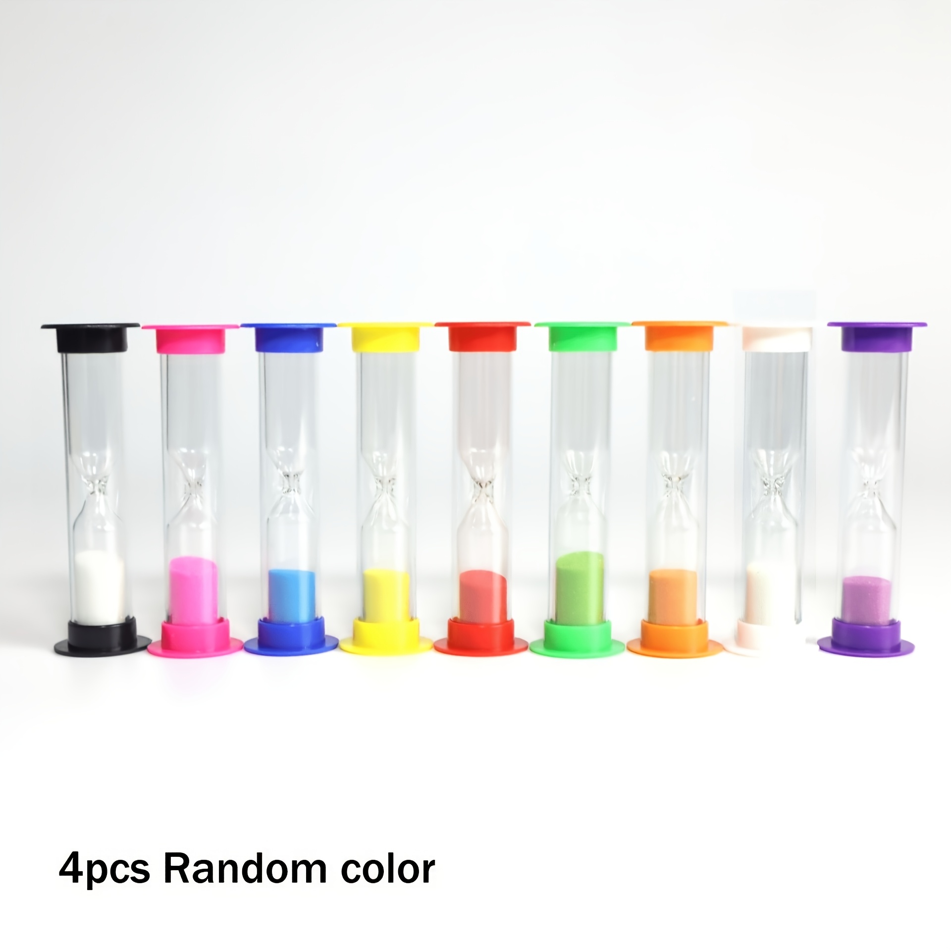 TEMU 4pcs Colorful Hourglass Timer Set, (1 Minute And ) 2 Of Them Respectively - Room Decor, Brushing Teeth, Cooking, Games, School And Office! --