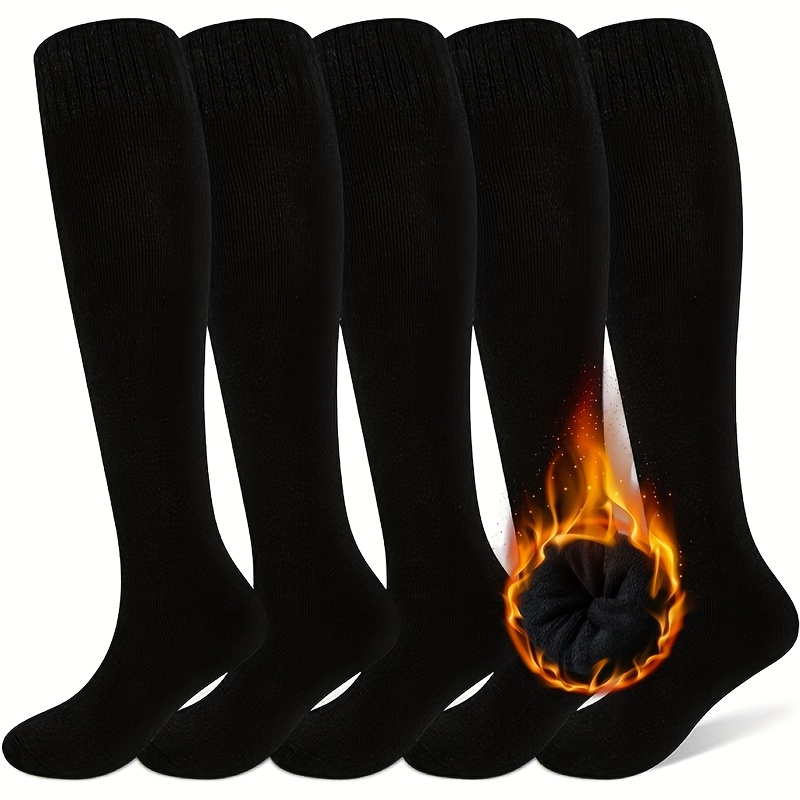 E-shop 5-Pack Unisex Schwarze Waden-Socken, Neue Herbst/Winter Warme Feuchtigkeitsableitende Einfarbige Vielseitige Socken