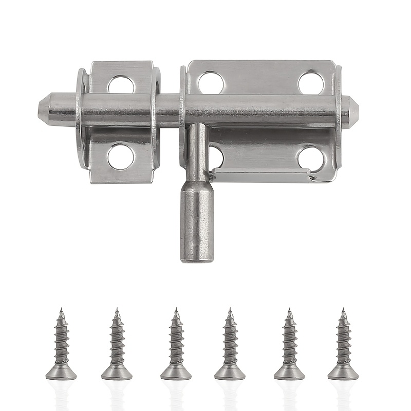 TEMU 7pcs Set, Household Door : 1 + 6 Mounting Screws, Window Security Lock, Built-in Door , Bathroom Door Latch, Pet House Door , Furniture Door And