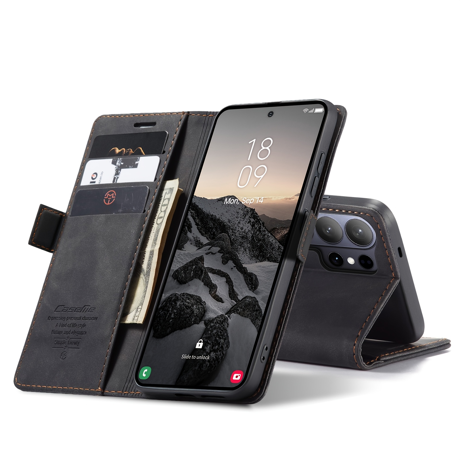 TEMU Phone Case: Premium Synthetic Leather Flip Case For The Galaxy S26 Plus/ultra/edge, Featuring A Pocket, Magnetic Card Slot, And Stand Function