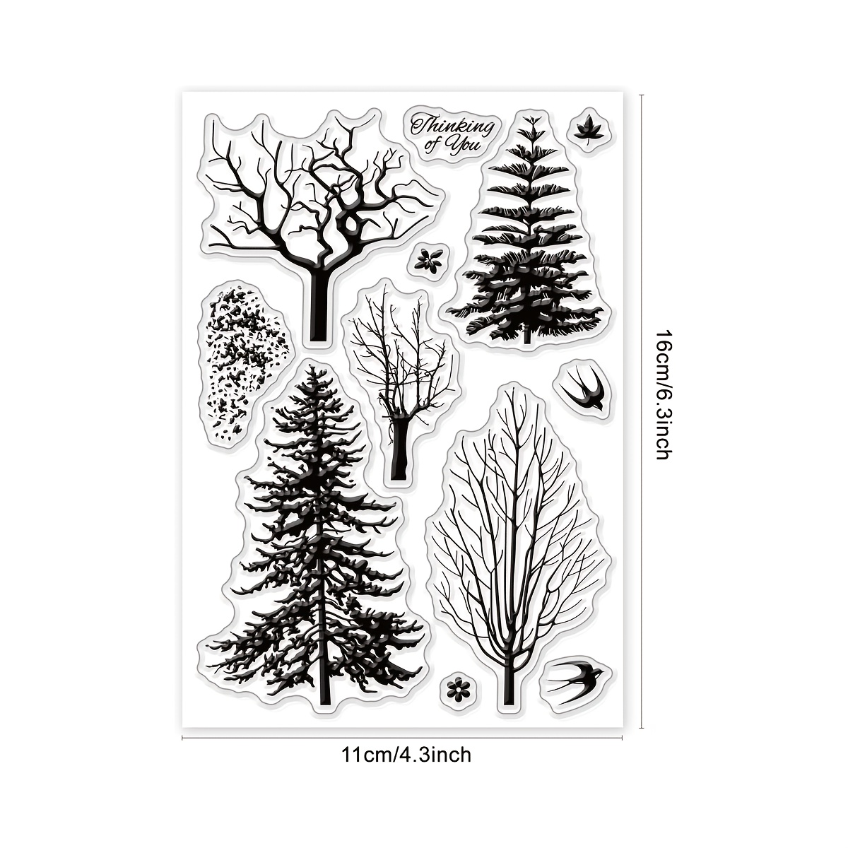 TEMU Tampon Transparent Arbre de Noël, Tampon Forêt d'Arbres Superposés pour Scrapbooking, Peinture, et Fabrication de Cartes