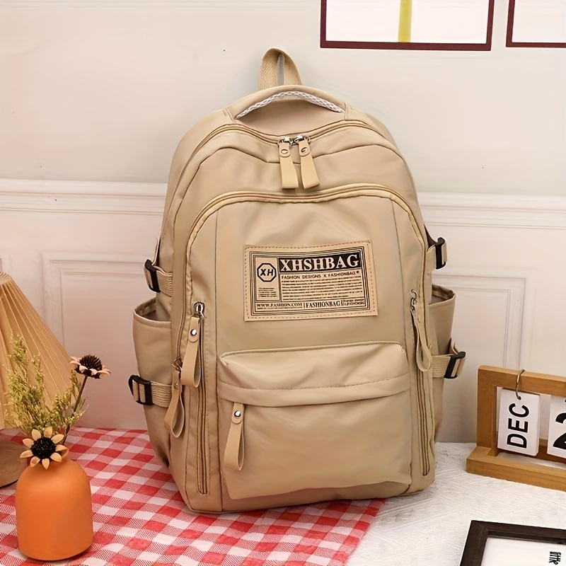red casual backpack with adjustable shoulder straps multiple pockets lightweight durable polyester for travel school daily   stylish functional design daily   bag minimalist backpack lightweight bag details 7