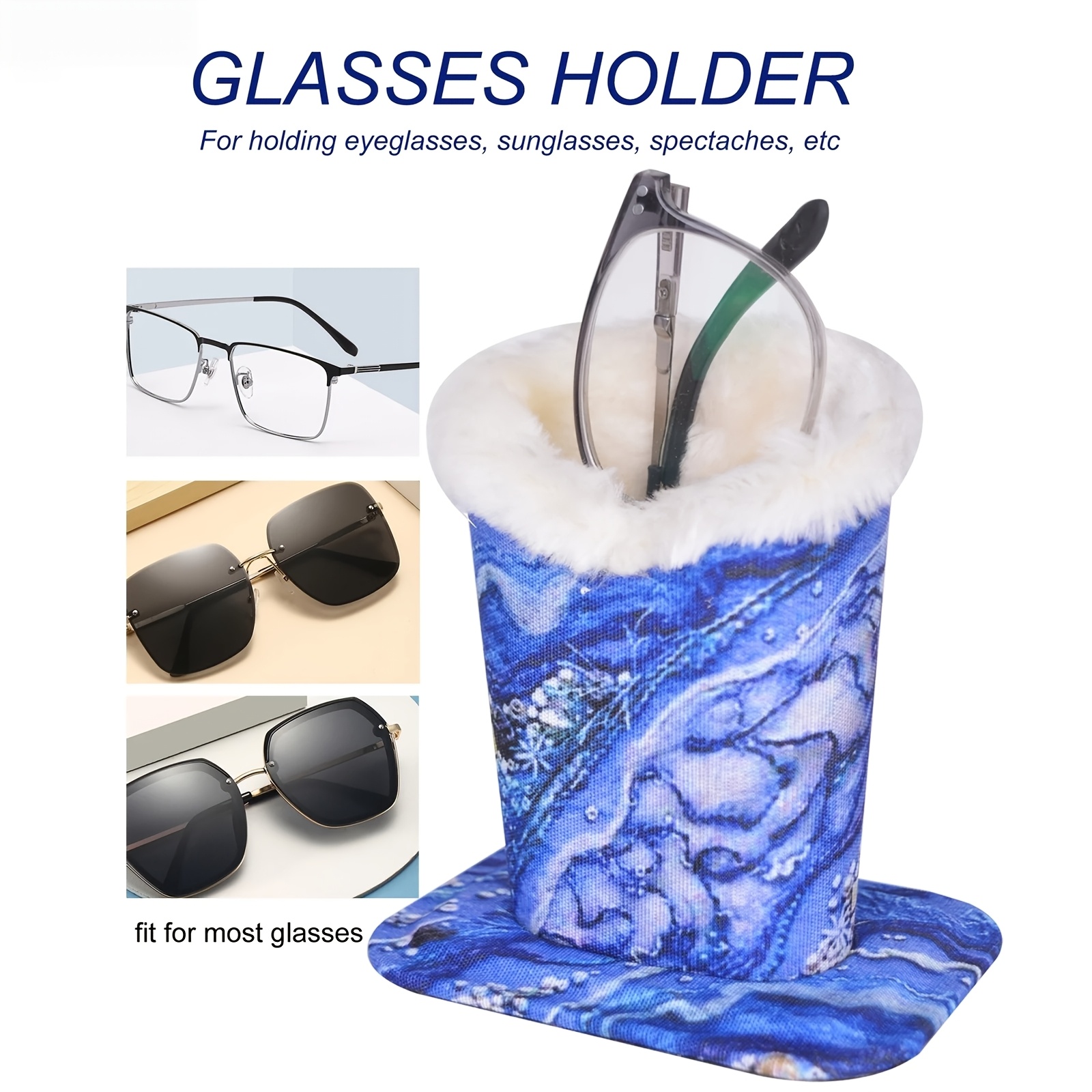 Soft Plush Eyeglass Case Stand with Protective Cover