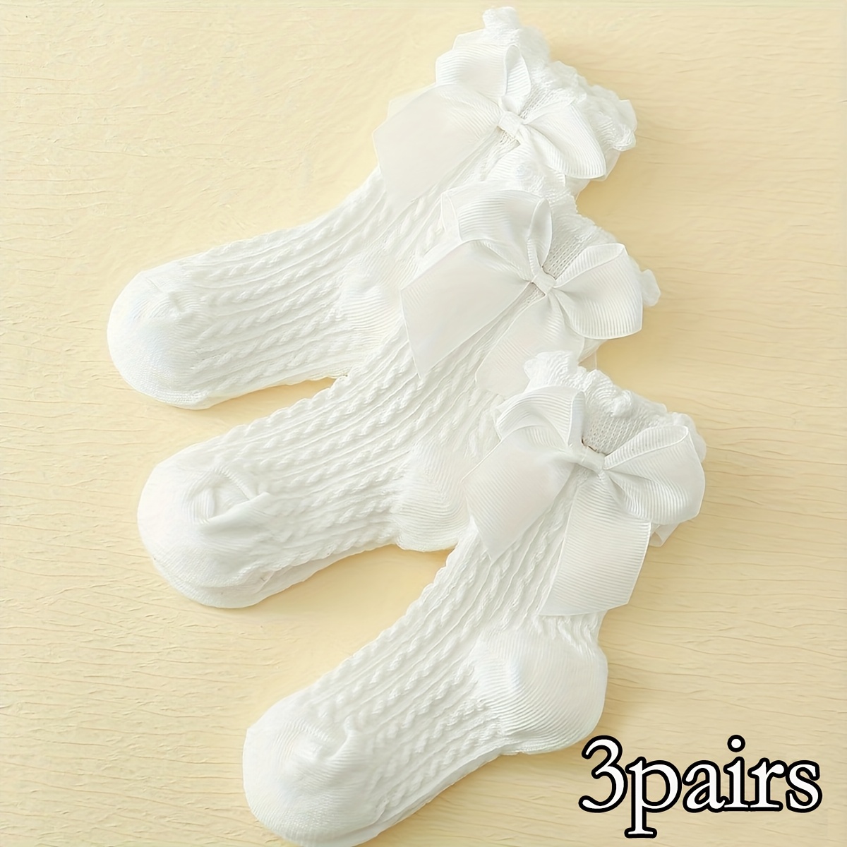 Image of 3-pair Baby Bow Decorative Jacquard , Suitable For And Secondary Students To Match School Uniforms