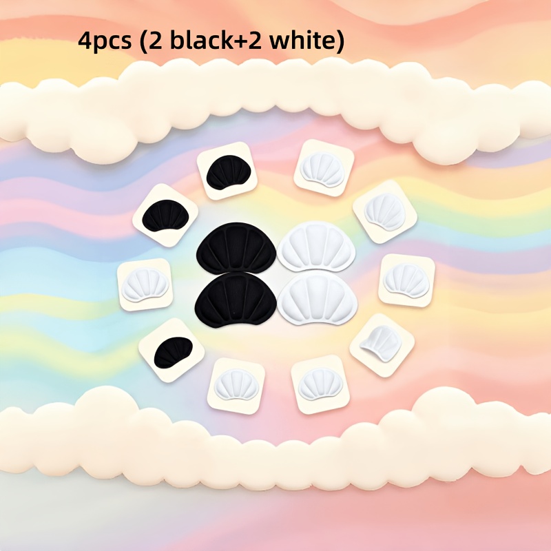 TEMU Juego de 4 piezas (2 negras + 2 blancas), aptas para zapatillas deportivas. Parches autoadhesivos para reparar zapatillas deportivas,