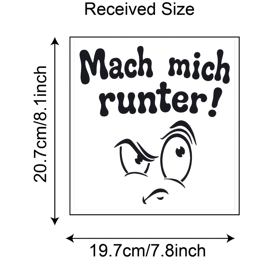 1sheet German Deutsch Funny Reminder Decoration Mach Mich Runter Toilet Seat Decal Sticker For Bathroom Black
