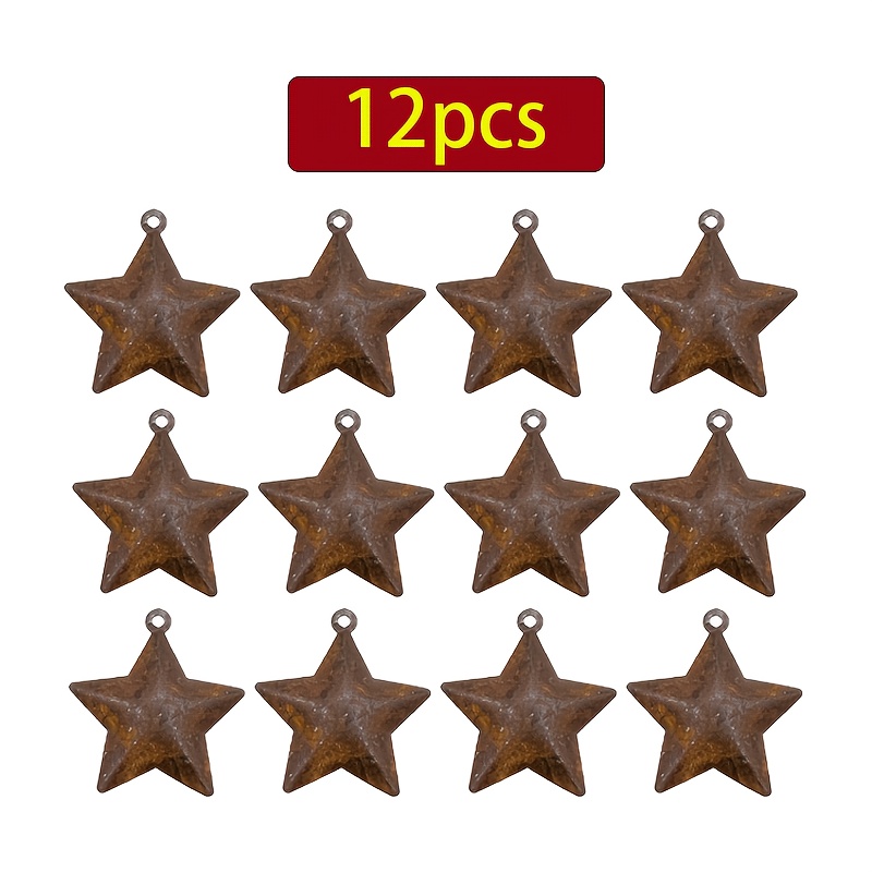 TEMU 12 Rusty Bells In Of Pentagrams, Suitable For Christmas, Halloween, Holiday Parties, Sleigh Bells, Farmhouse And Country Decorations, Holiday