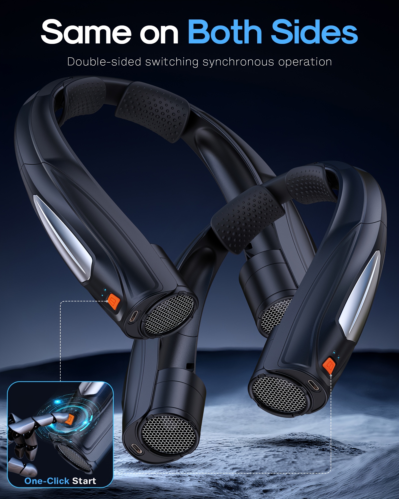 Ultra-Long Battery Life: 6-20 Hours, Dual Wind Speeds, Super Quiet Brushless Motor, 3000mAh*2, Durable USB Charging, Soft Silicone Neck Strap, Ideal for Work, Travel, Sports, and Outdoor Activities, Outdoor Sports Fan|Ergonomic Neckband Fan|Durable