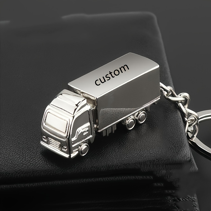 

3d Truck Design Keychain For Men - Custom Zinc Alloy Metal Keyring, Non-plated, Funky Style, Unique Father's Day Gift