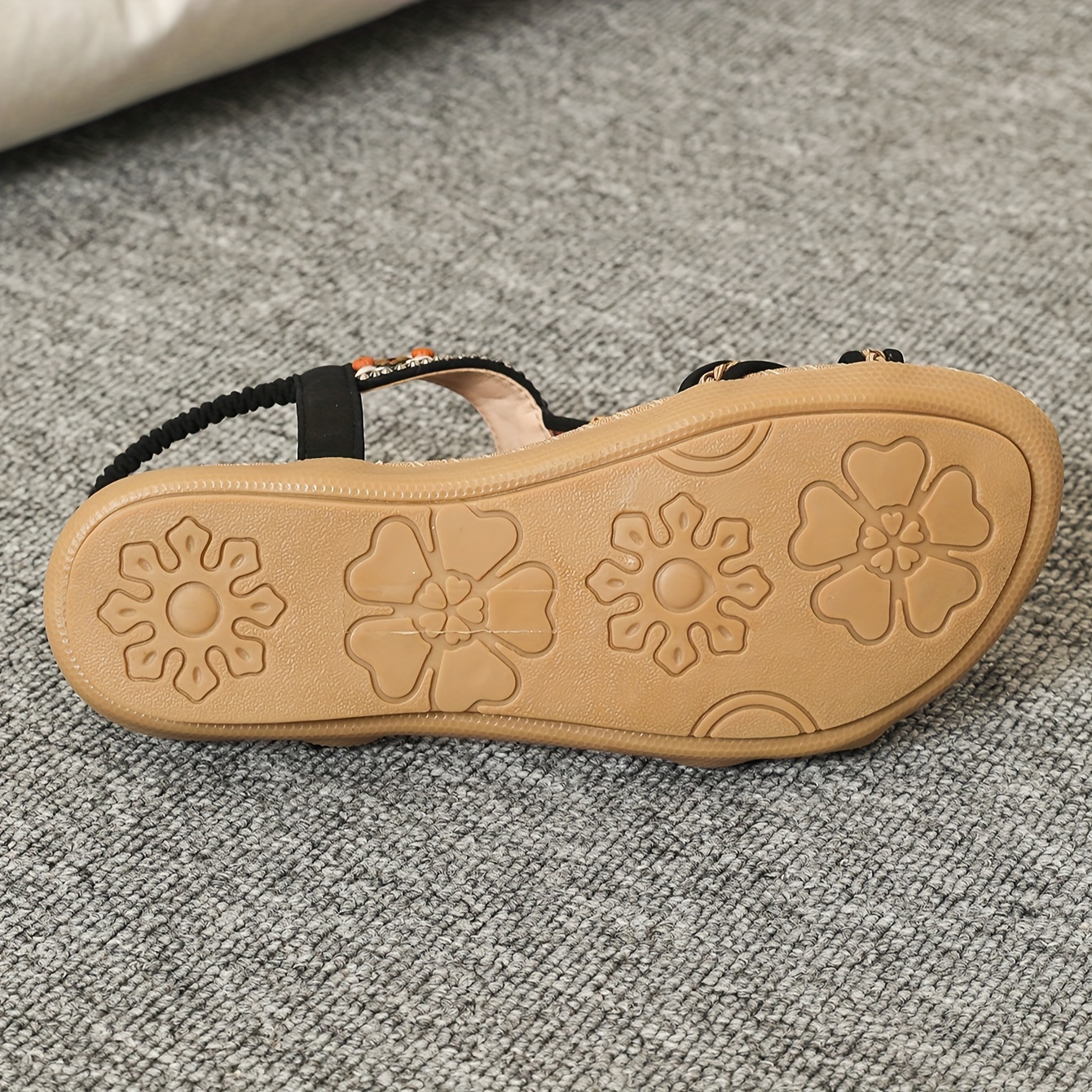 Women'S Bohemian Sandals - Open-Toe Flat Beach Shoes with Ankle Strap, Cushioned Insole & Non-Slip Sole - Lightweight Summer Footwear for Pool, Beach