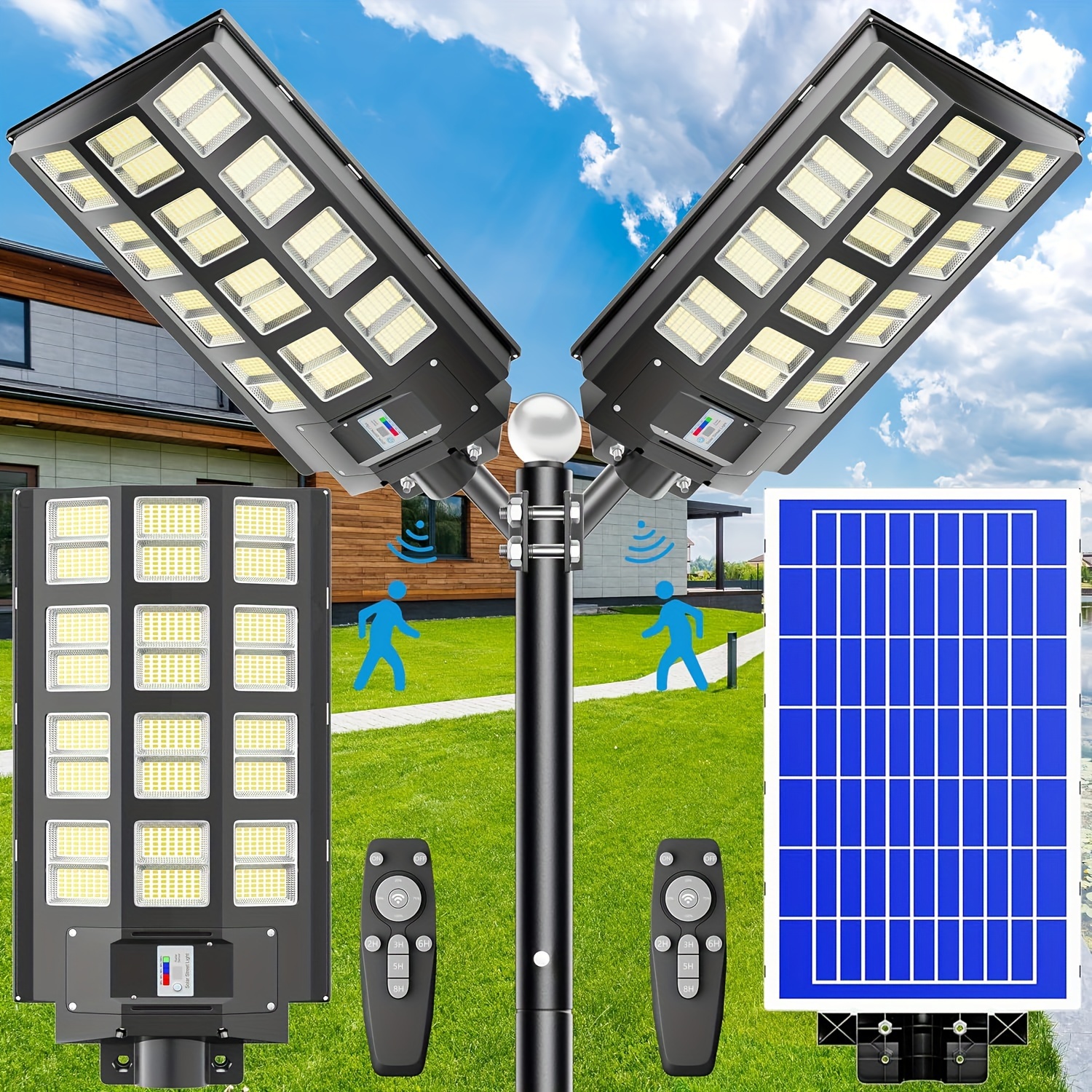 Solar Street Lights Solar Parking Light Dusk Dawn Outdoor - Temu
