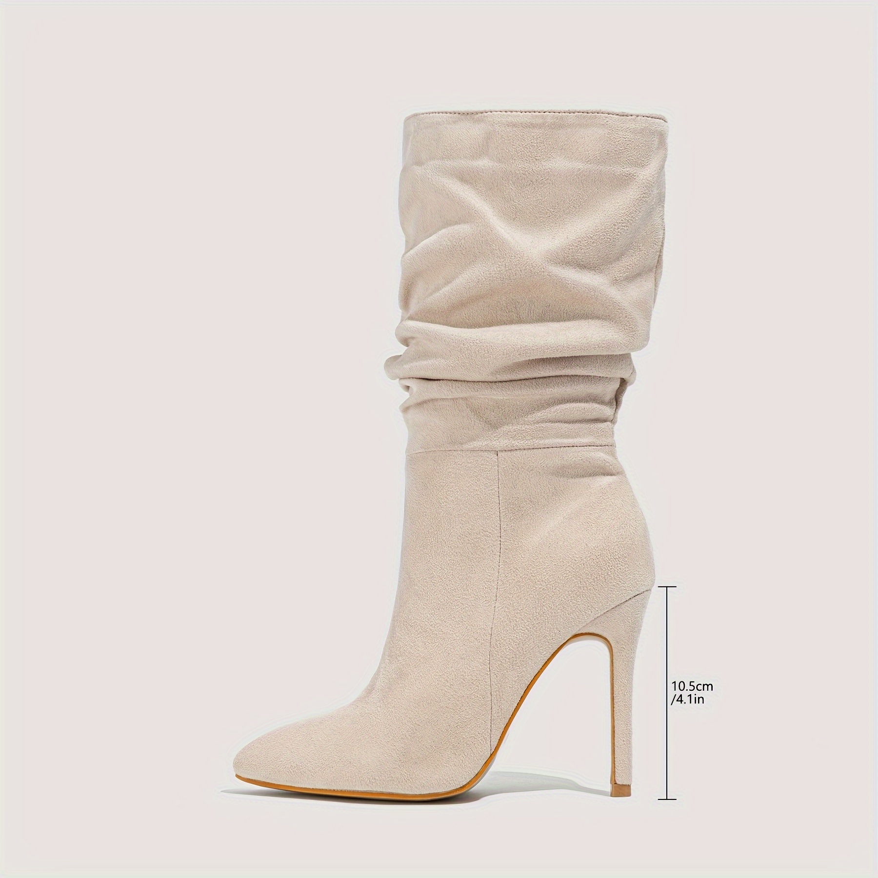 Pair Women's Pointed Toe Stiletto Heel Slip-On Ankle Boots Black Cover  *-Calf Winter Boots with Cover Lining Rubber Sole for and