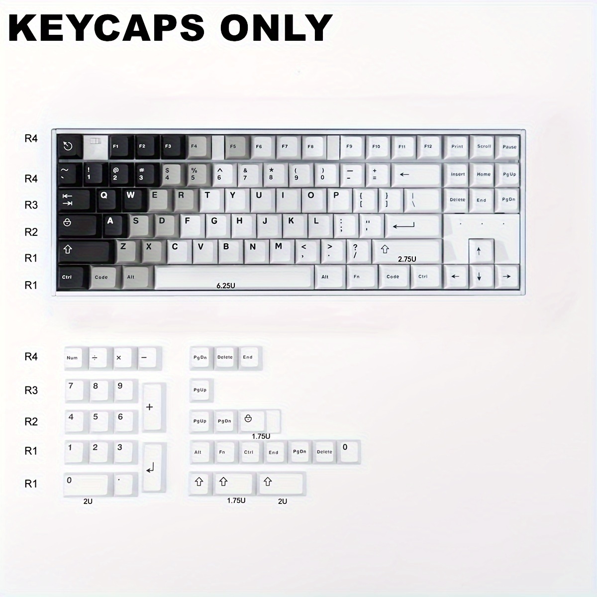 Gradient Keycaps Abs Material 121 Keys Cherry Profile Double