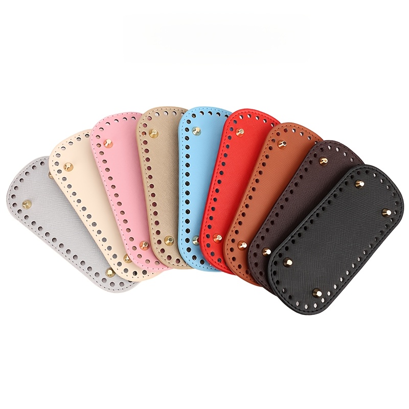 E-shop 9-teiliges Set 18x8cm gehäkelter handgemachter Taschenboden-Material – enthält 9 Farben, Geldbörsen-Zubehör (Taschenboden), geeignet für