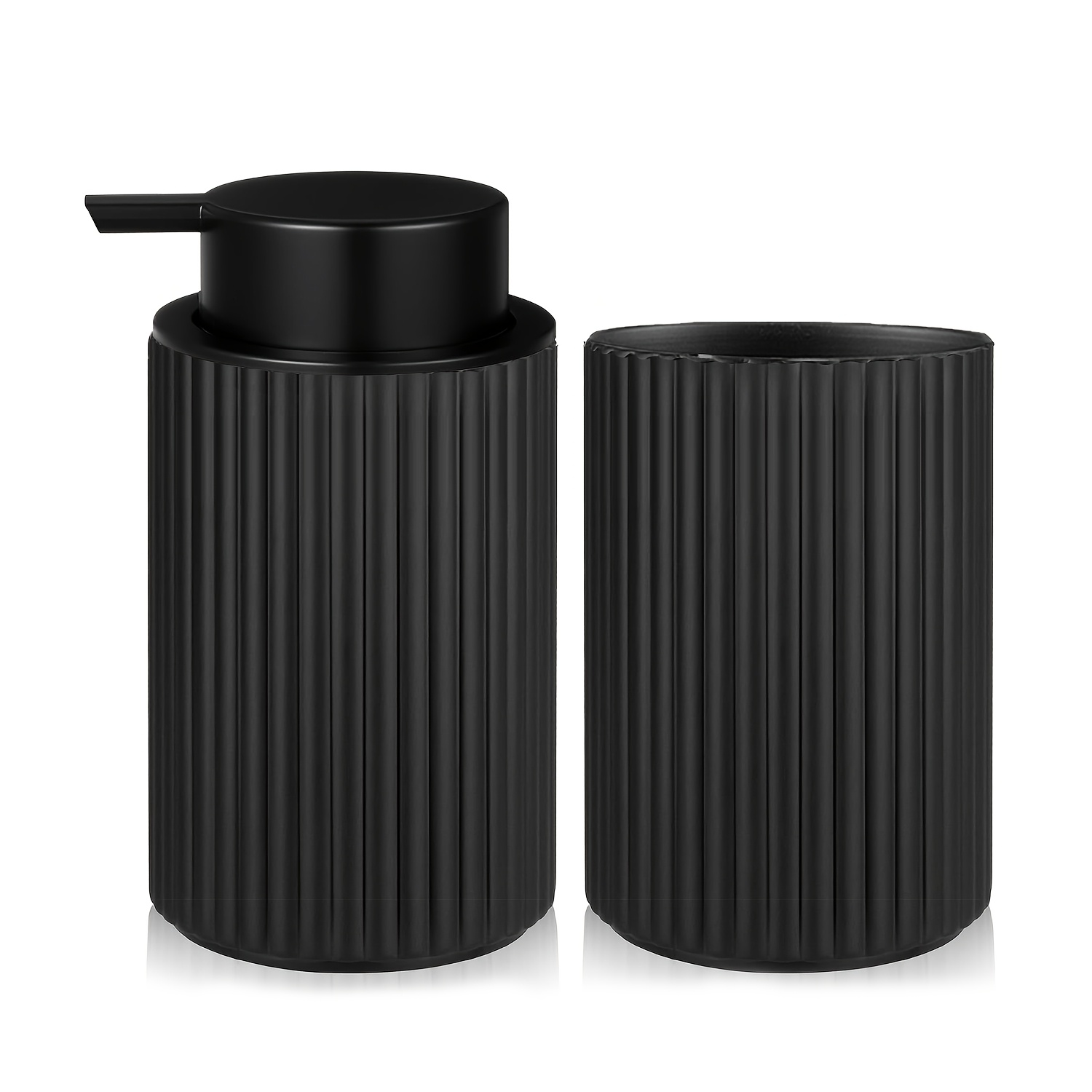 Image of 2pcs/set Bathroom Decor Hands Soap Dispenser And Wash Cup Pump Dish And Hands Soap Bottle For Bathroom&kitchen