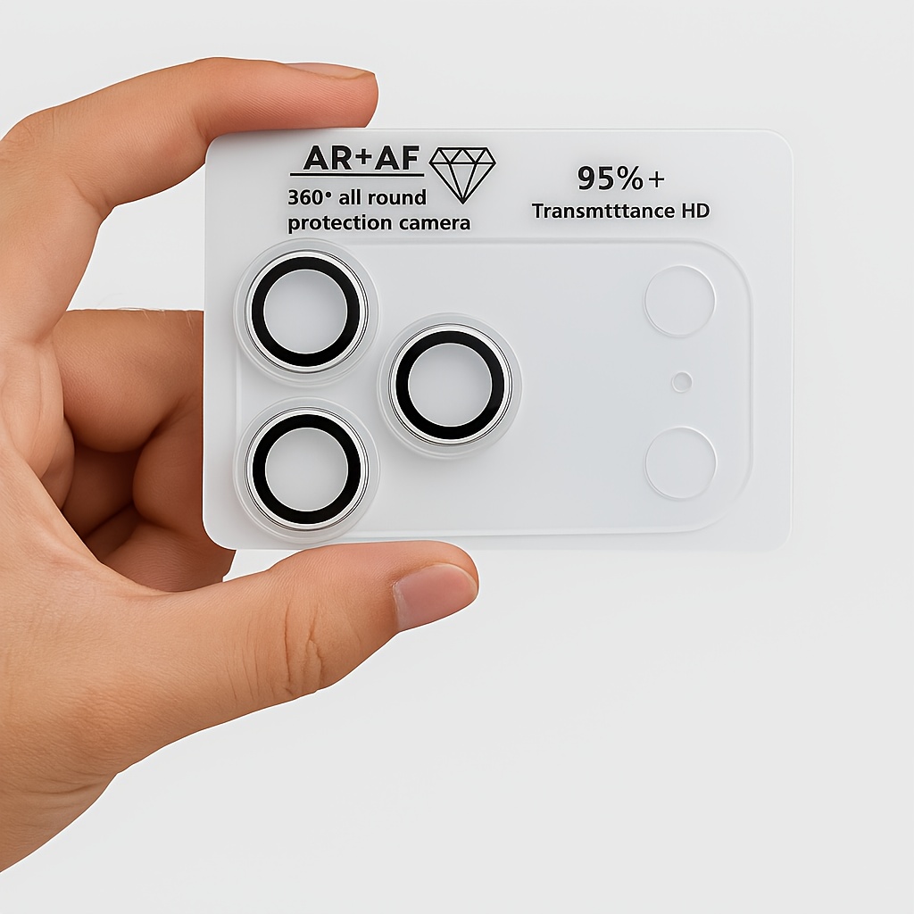 Image of 1pc Integrated 3d Transparent Two-color Armor, Mobile Phone Lens Full Coverage Protective Film, 90% Made Of Transparent Acrylic Integrated Molding, 3 Lenses Are 9h Tempered Glass Protection