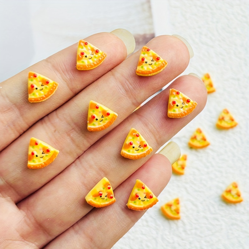 

20/70pcs Resin Cartoon Pizza Charms, Sweet Nail Art Craft Jewelry Accessories, Scrapbooking Decor, Diy Decorations, No Fragrance, Nail Art Tools & Accessories