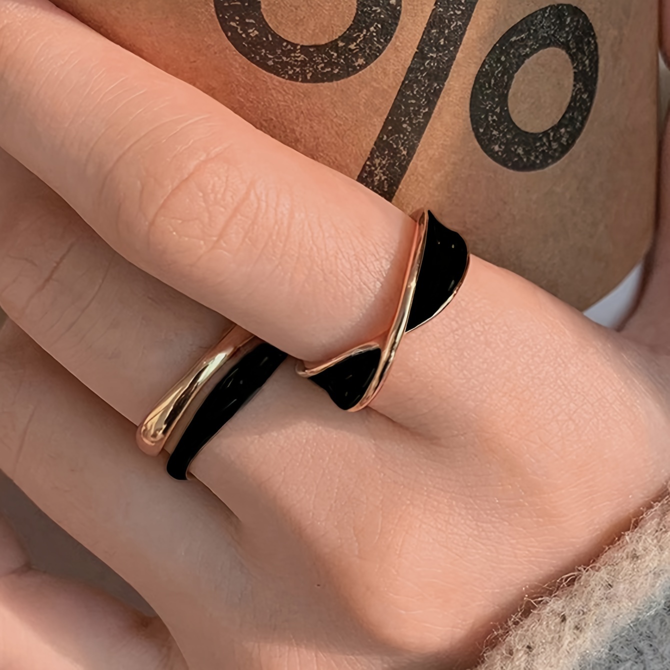 

2pcs/set Elegant & Minimalist Daily Versatile Fashion Rings, Alloy Stackable Statement Rings, Stylish Luxury Accessory For Women