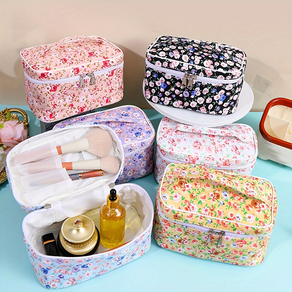 

1pc Cosmetic Bag For Women, Polyester Portable , Toiletry , No , -free