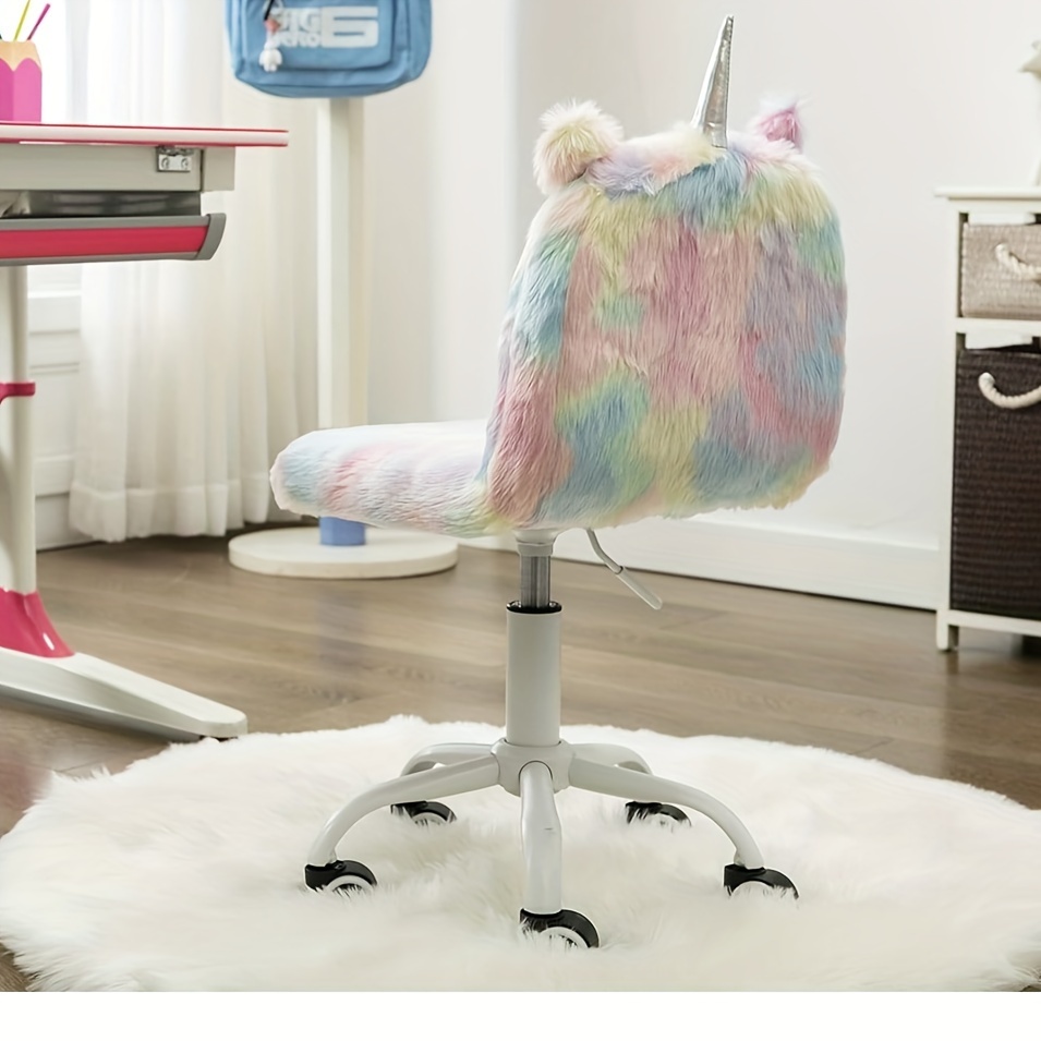 1pc a White Rotating Office Chair, a Sporty Chair, a Vibrant Chair, And an Adorable Animal-Themed Computer Chair
