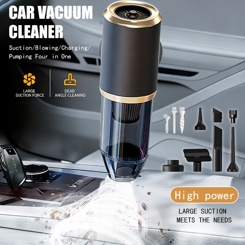 TEMU 8000pa Powerful Suction Handheld Vacuum Cleaner Suitable For Car, Home & Pet Hair Removal, , Large With 9 Attachments, Portable Vacuum For Car ,