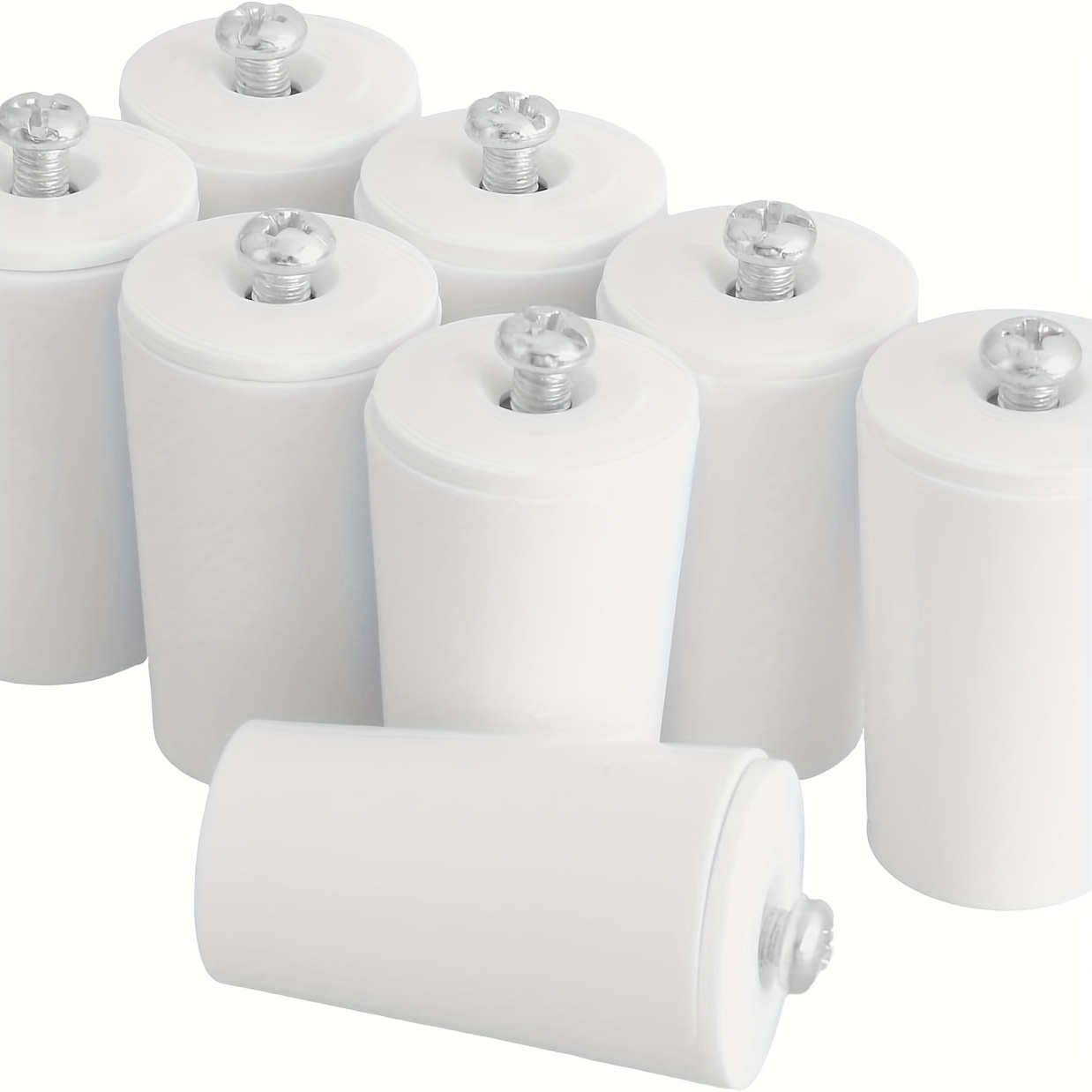 Image of 8pcs 40mm White Pvc Roller Blind Anti-falling , Anti-falling For Roller Shutter, Complete Installation Additions Included (pads And Screws), Anti-aging And No-drilling Design