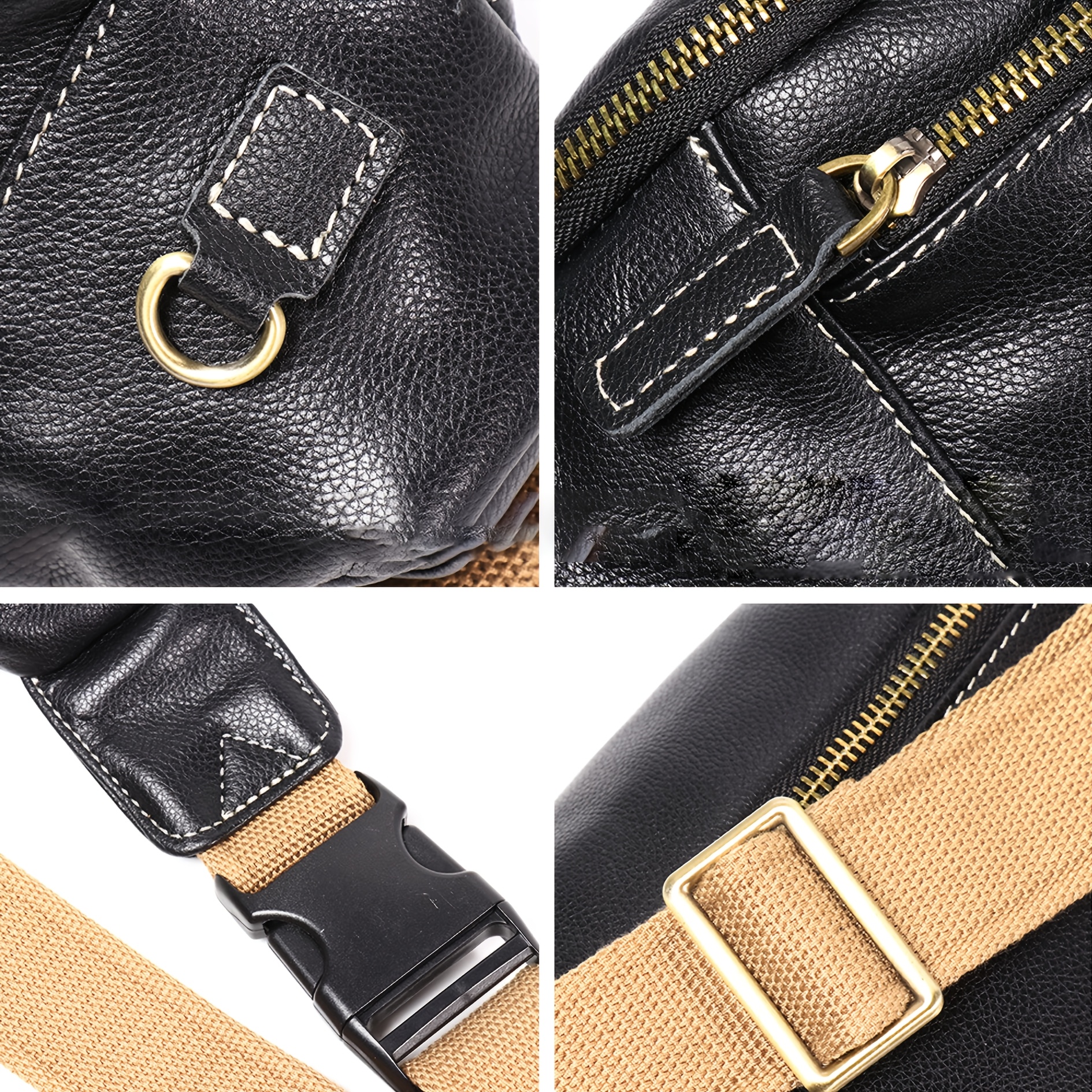Vintage Large Capacity PU Crossbody Waist Bag Unisex