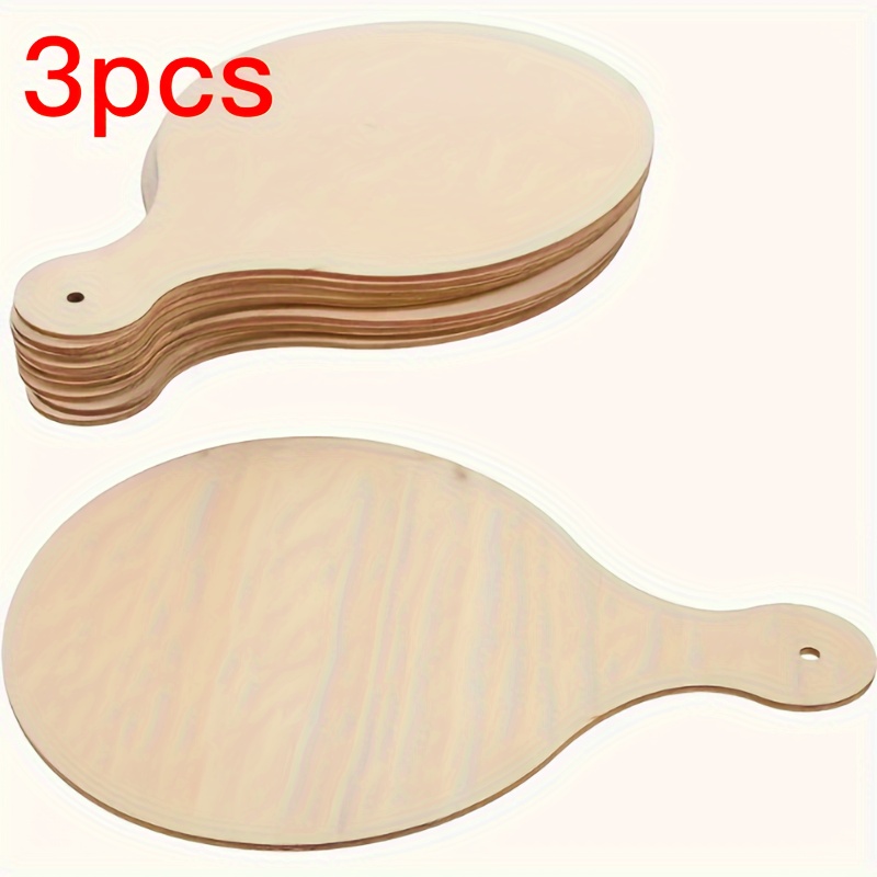 3 Mini Wooden Cutting Boards with Handles for Home Kitchen Dining Tables, DIY Painting and Doodling Decorative Wood Slices, Wooden Placemats for Weddings, Christmas, Family Parties, and Birthday Decorations