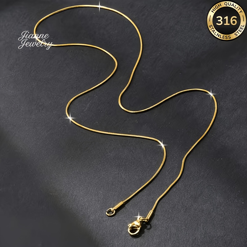 Image of Fashionable 1mm Round Snake Chain Stainless Steel Necklace, Suitable For Men And Women, Ideal For Anniversaries, Birthdays, Holidays, And Special Occasions