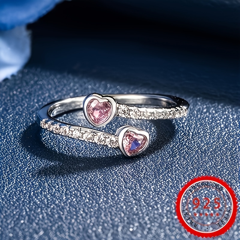 Image of 1pc S925 925 Silvery Plated Exquisite Luxury Ring Inlaid With Synthetic Synthetic Cubic Zirconiaia Men's And Women's High-quality Jewelry Festival Party Wear