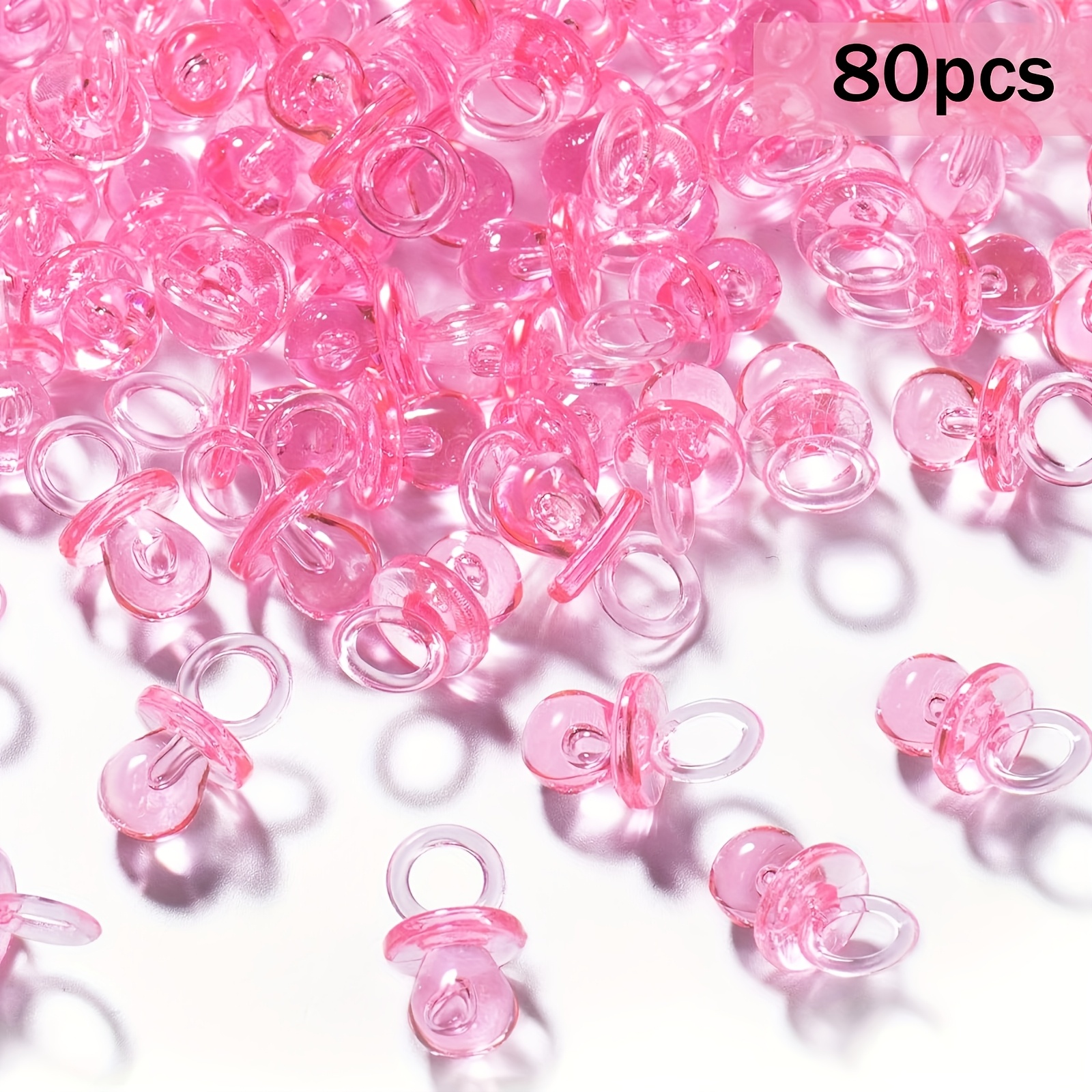 TEMU Gift For Her/him 80 Mini Semi-transparent Acrylic Soothing Items - Perfect For Shower Games, Gender Reveals, And Birthday Party Decorations,