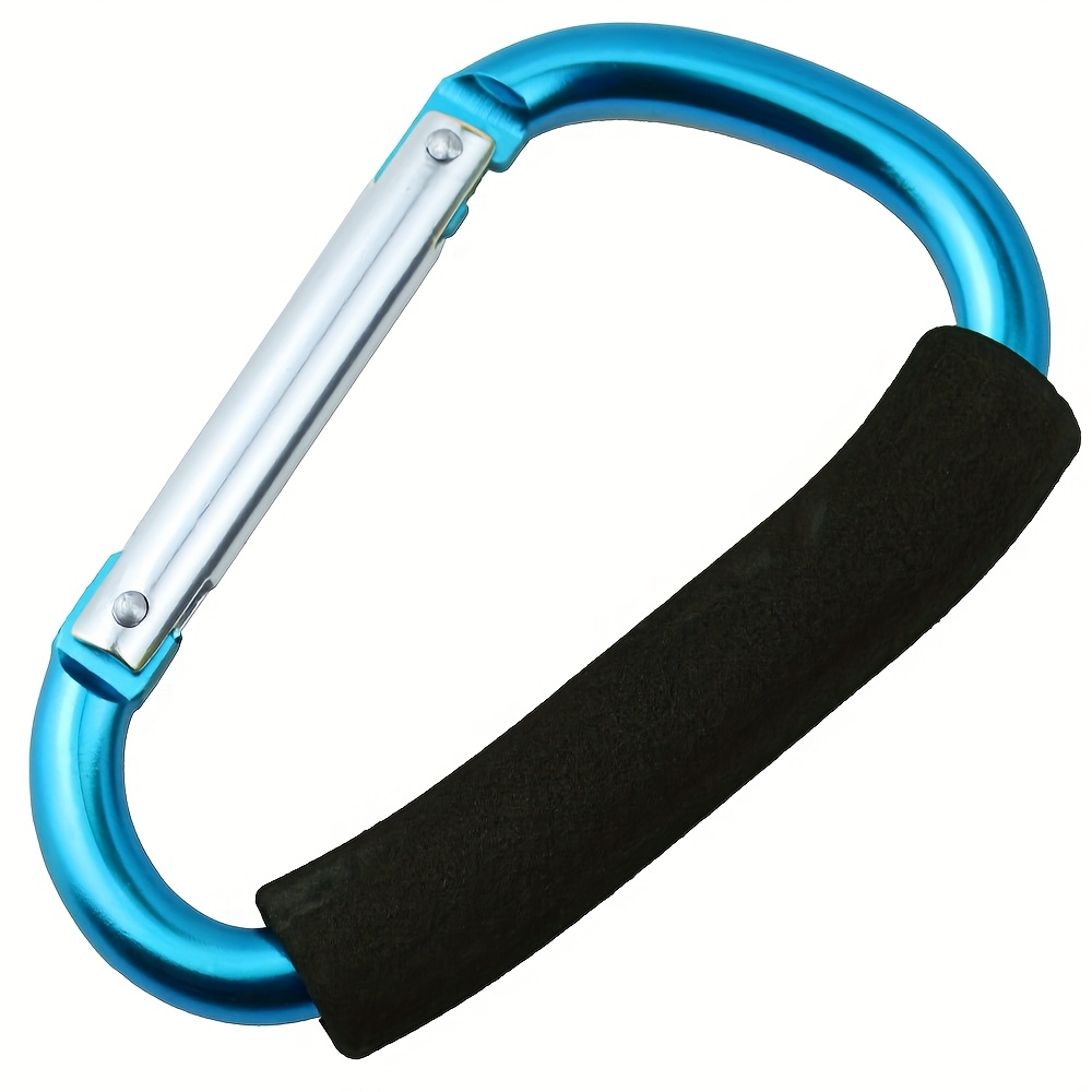 TEMU 1 Clip D en Alliage d'Aluminium Ultra-Léger, Porte-Clés pour Chariot de Courses avec Couverture en Éponge Antidérapante, Cadeau Rentable