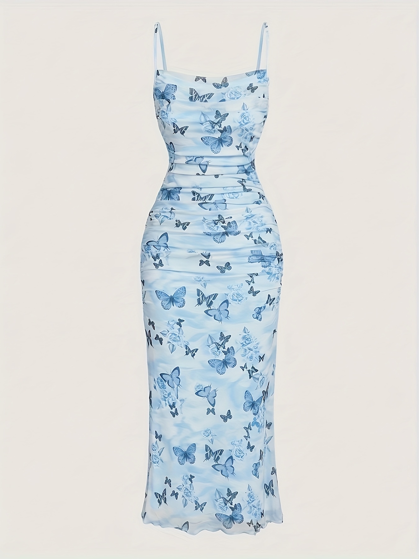 Marble Print Off Shoulder Bodycon Dress, Elegant Ruched Split Midi Dress, Women's Clothing For Party Dressing