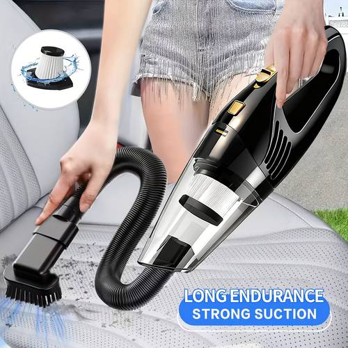 car vacuum cleaner handheld vacuum cleaner with 4500pa super strong suction 1800mah large capacity with five matching accessories for car interior care home and pet cleaning accessories for women color girly car stuff gift