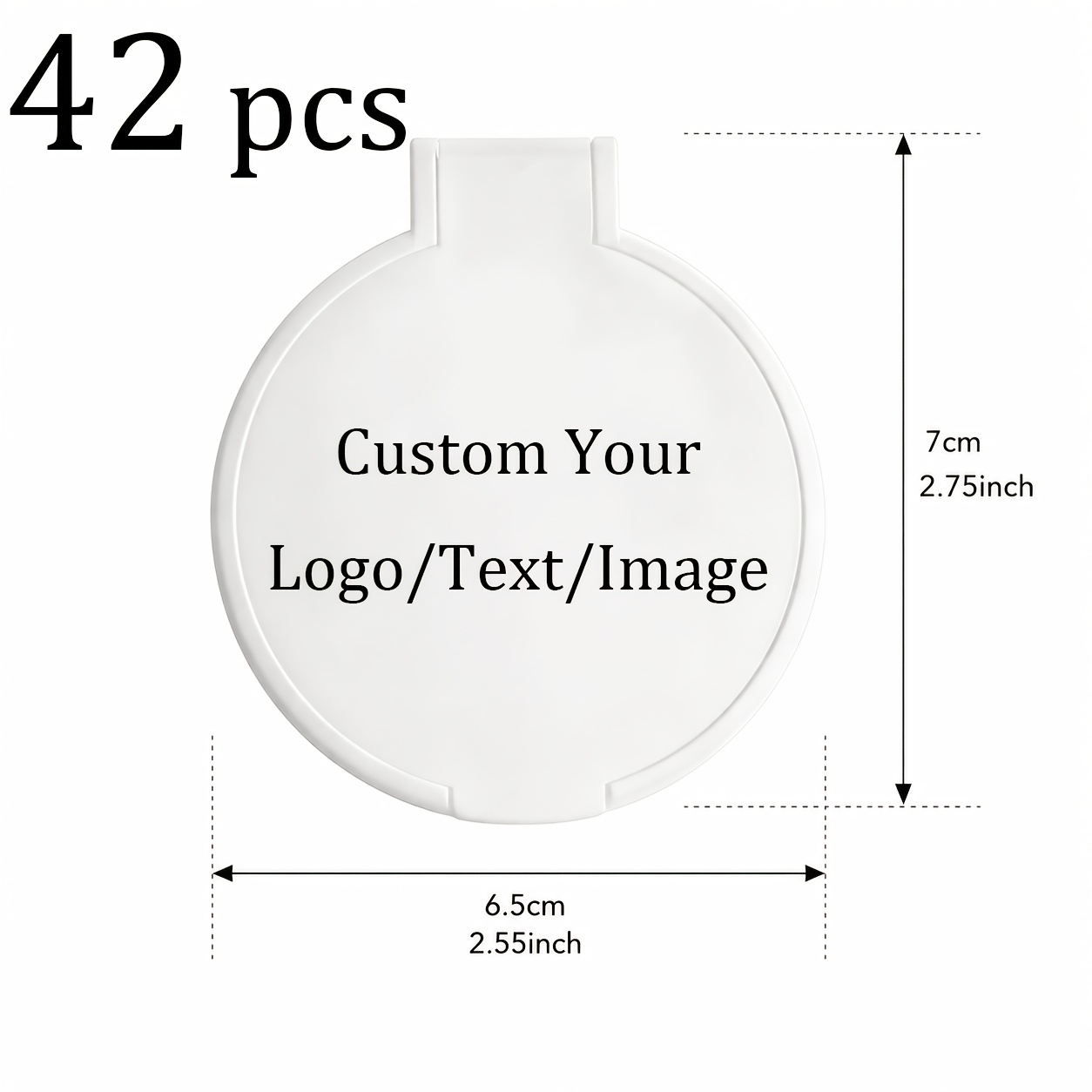 TEMU [personalized Customization] 42pcs Custom Pocket Mirror Set, Engraving For Text, Logo, Photos, Portable Folding Makeup Mirror, Compact And Easy