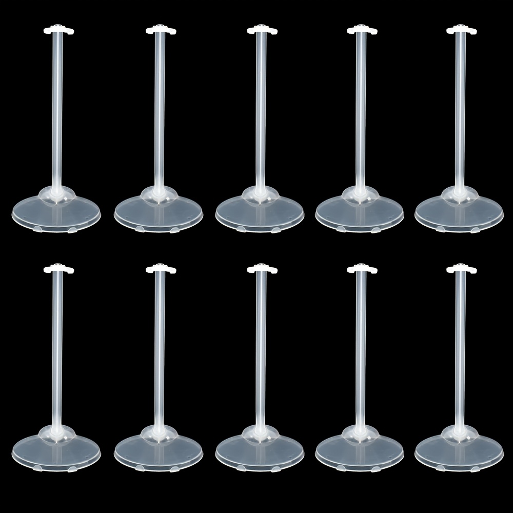 Image of 10pcs Doll Stand Display Rack Accessories, Universal Transparent Base, Unsteady Dolls Stand, Essential For Display And Storage, Anti-tip Stand