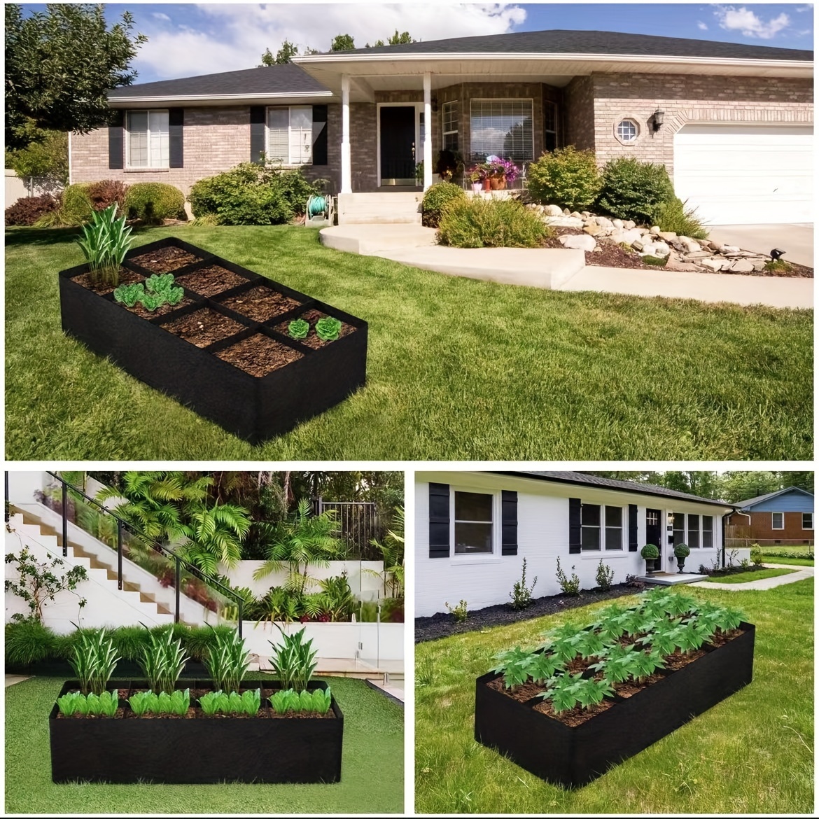 

8-pocket Felt Garden Planter - Lightweight, Multi-compartment Seedling Bed For Indoor/outdoor Use, Ideal For Herbs & Lawn Care