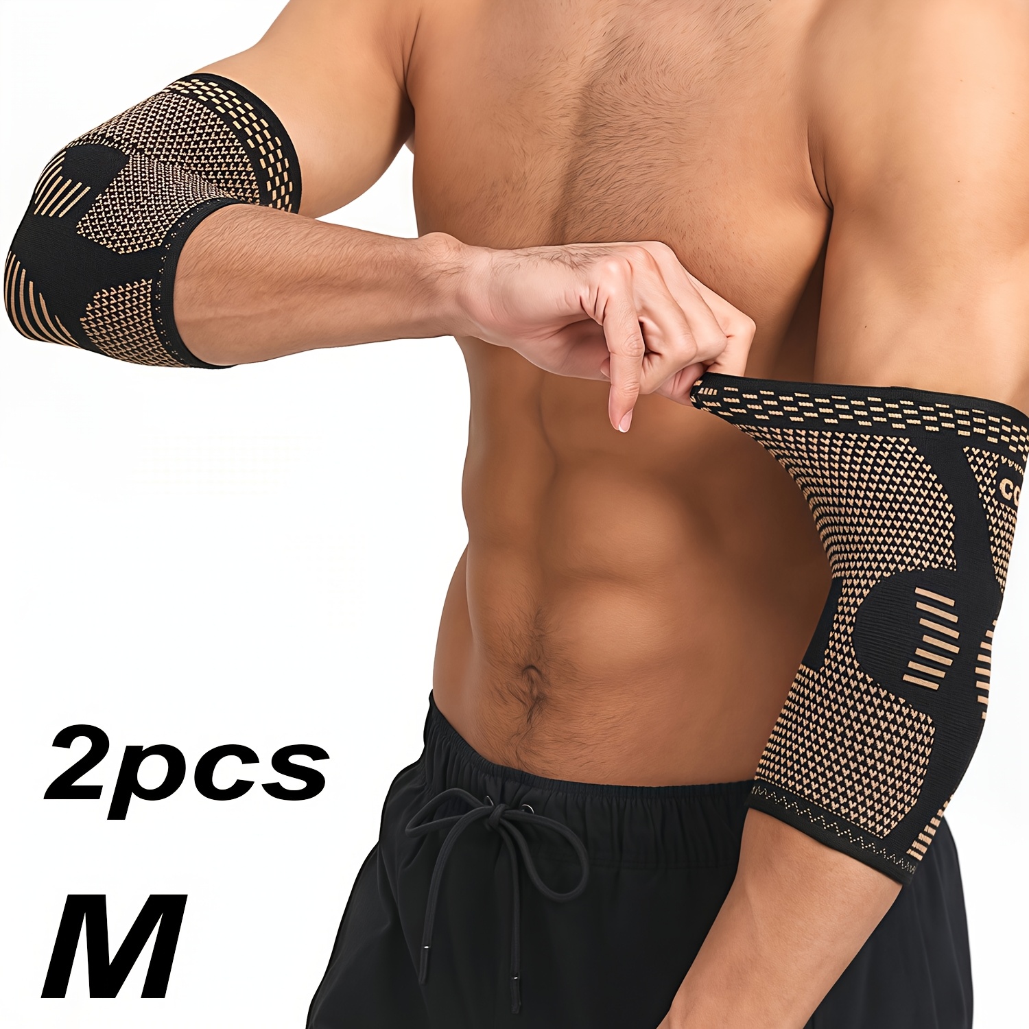 TEMU 2 piezas de de de fibra para para , de brazo elásticos de punto, adecuados para correr, levantamiento de pesas, deportes al y actividades | para