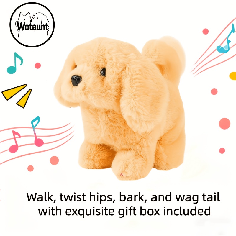 TEMU Soft And Cute Simulation Golden Retriever Electric Plush Toy Walking Interactive Dog Doll Birthday, Christmas, Thanksgiving, New Year Holiday