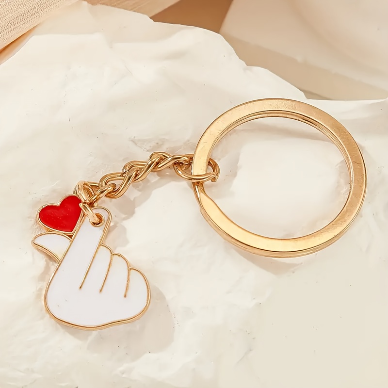 1pc Korean Style Pendant Keychain - Alloy Theme, Ladies Key Ring With Tassel, Hypoallergenic, Valentine's Day Gift For Women, , And Lovers