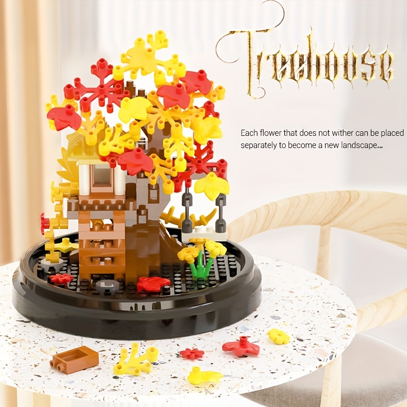Four Seasons Tree House Small Building Blocks Ornament