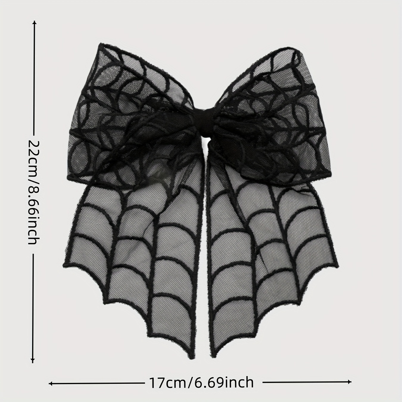 1pc gothic punk spider web bow hair clip womens black lace halloween hair accessory vintage everyday hairpin with intricate design durable hair accessory perfect halloween gift halloween hair accessories themed event accessory punk style hairpin detailed   themed party accessory   lace alternative   Product details 3