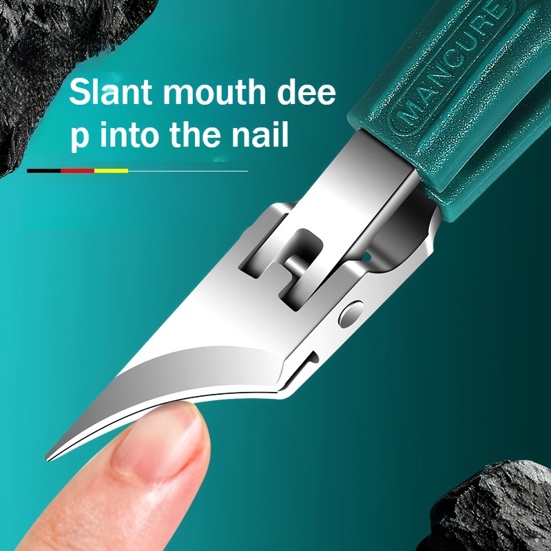 4pcs beak slanted nail clippers splash guard 25 edge nail clipper set with wide and slanted nail scissors splash proof slanted mouth nail clippers suitable for men and women thick hard nails details 3