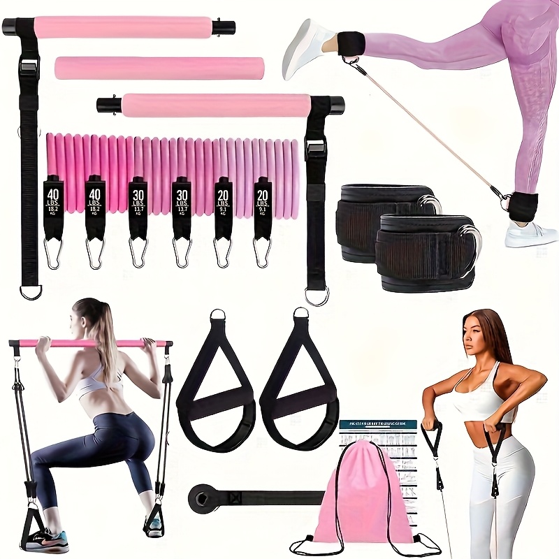 TEMU [14pcs Pilates Stick] 14pcs Multifunctional Pilates Stick| Resistance Tension Belt, Fitness Pedal Puller, Workout Equipment For Yoga, , Stretch