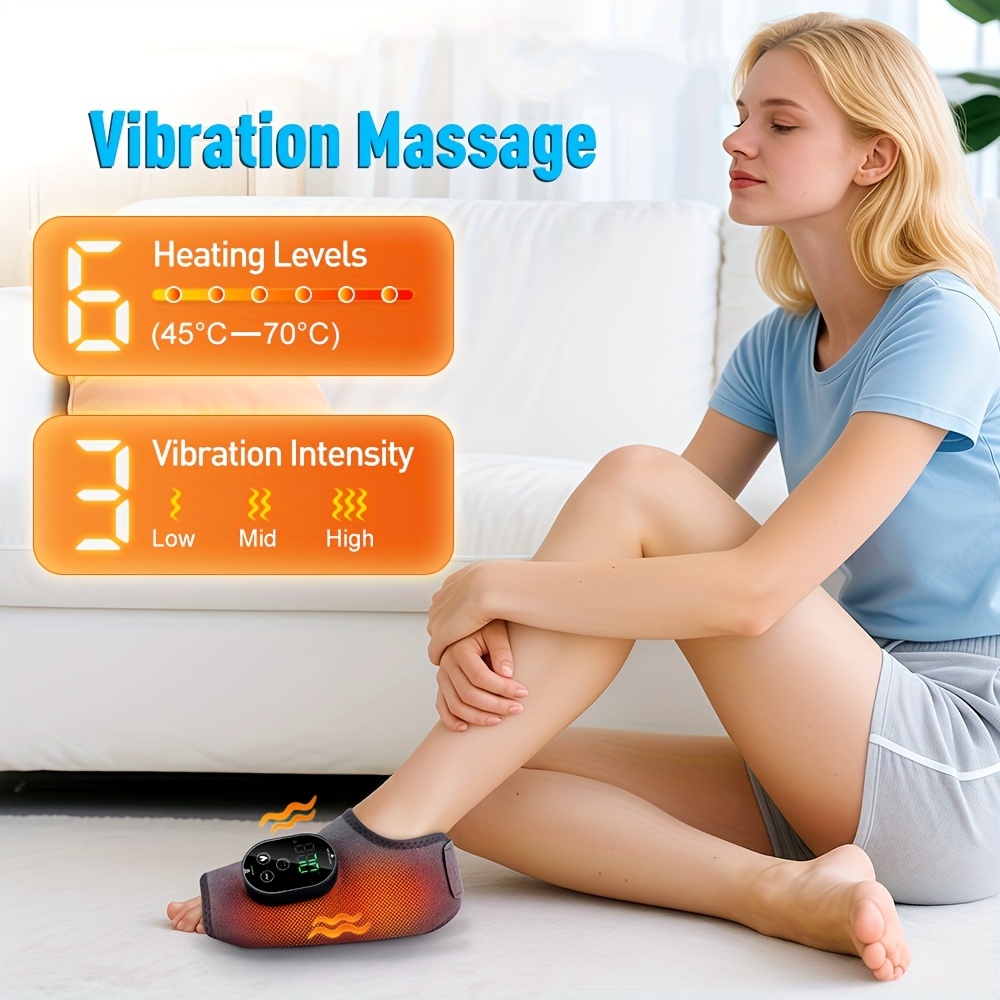 A Multifunctional Foot Massager with Vibration And Heating Features: 3 Massage Modes And 6 Heating Levels; 3000Mah Large Capacity Battery for Long-Lasting Use. an Ideal Gift for Christmas, Mother'S Day, Father'S Day, And for Friends And Elders. - Image 7