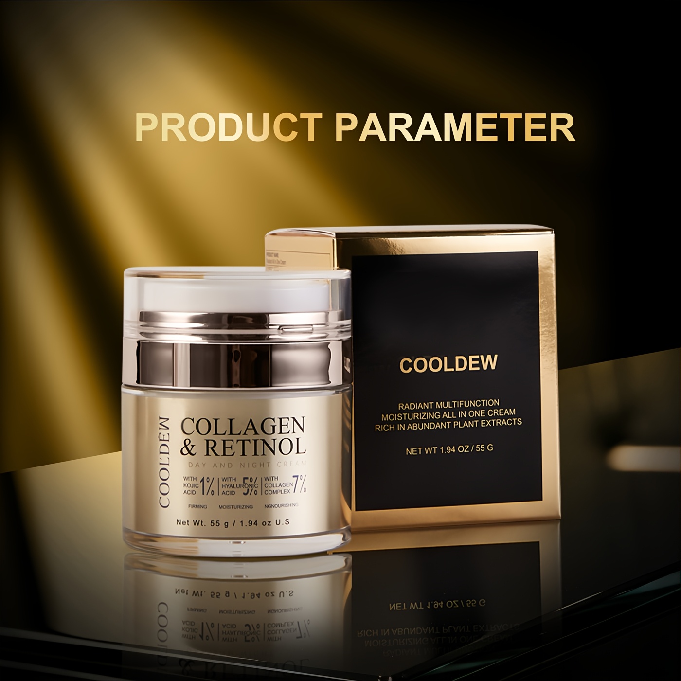 1pc 55g Collagen Retinol Day Night Cream Enriched Hyaluronic