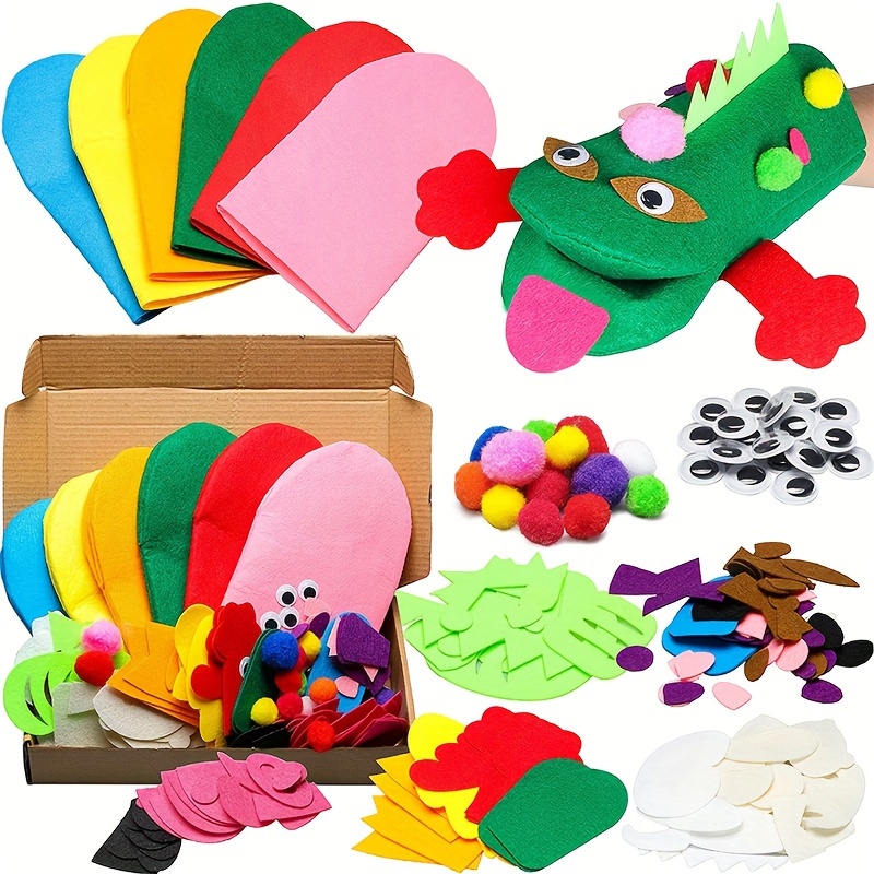 

Diy Felt Hand Puppet Craft Kit - Colorful Fabric Materials For & Role-playing, Needlework Supplies, Diy, Hand Puppet, Felt, , Craft Material