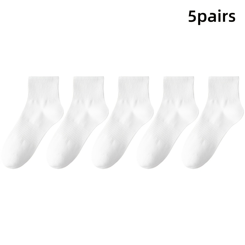 E-shop 10 Stück/5 Stück, verdickte Herren Wintersocken - Mid-Calf (Knöchel) Multifunktionale weiße Bootssocken, geeignet für Freizeit, Business und